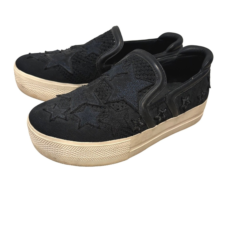 Ash Jeday‎ Black Star Patchwork Slip On Platform Sneakers Shoes Womens 36